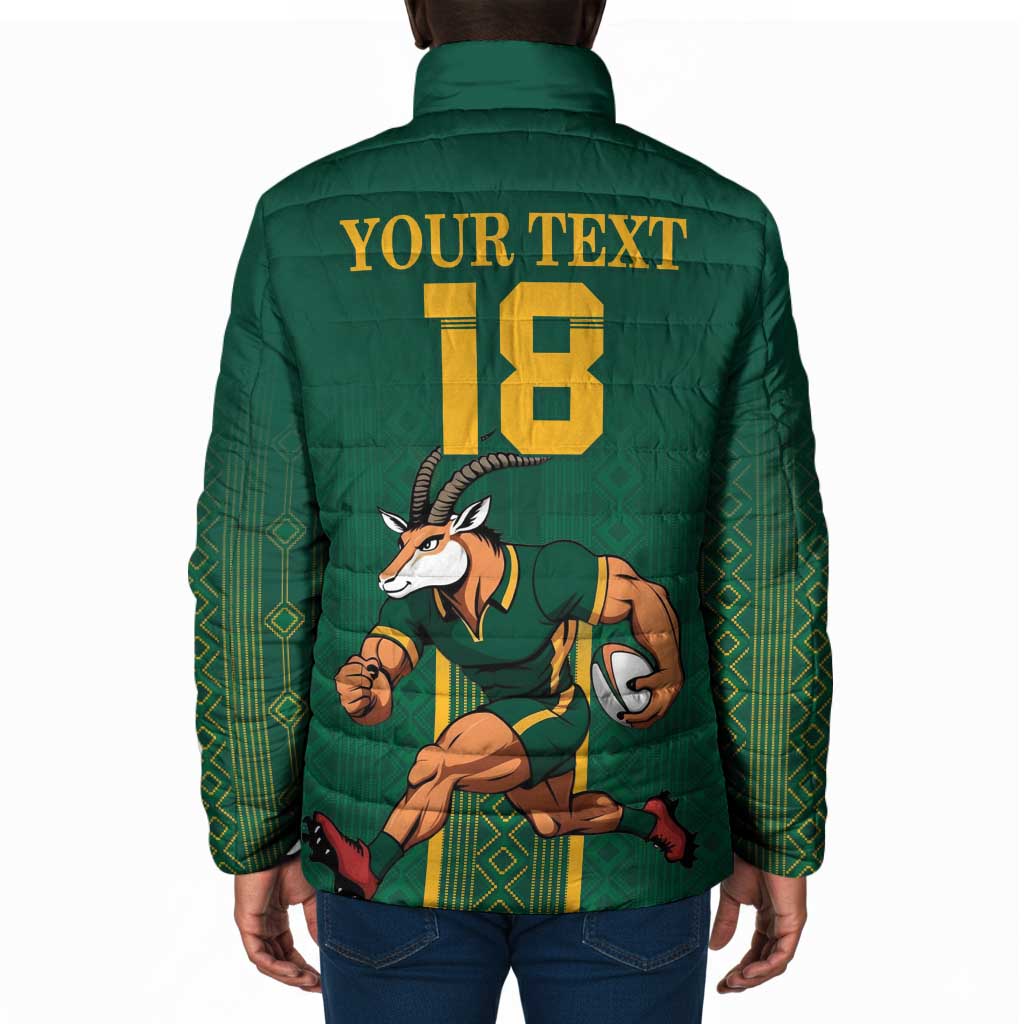 Custom South Africa Rugby Padded Jacket Go Springboks - Wonder Print Shop