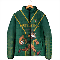 Custom South Africa Rugby Padded Jacket Go Springboks - Wonder Print Shop