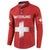 Custom Switzerland Football Button Sweatshirt Red Crosses Go Champions