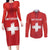 Custom Switzerland Football Couples Matching Long Sleeve Bodycon Dress and Long Sleeve Button Shirt Red Crosses Go Champions