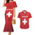 Custom Switzerland Football Couples Matching Mermaid Dress and Hawaiian Shirt Red Crosses Go Champions