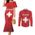 Custom Switzerland Football Couples Matching Mermaid Dress and Long Sleeve Button Shirt Red Crosses Go Champions