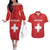 Custom Switzerland Football Couples Matching Off The Shoulder Long Sleeve Dress and Hawaiian Shirt Red Crosses Go Champions