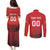 Custom Switzerland Football Couples Matching Puletasi and Long Sleeve Button Shirt Red Crosses Go Champions