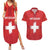 Custom Switzerland Football Couples Matching Summer Maxi Dress and Hawaiian Shirt Red Crosses Go Champions