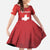 Custom Switzerland Football Family Matching Long Sleeve Bodycon Dress and Hawaiian Shirt Red Crosses Go Champions