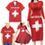 Custom Switzerland Football Family Matching Long Sleeve Bodycon Dress and Hawaiian Shirt Red Crosses Go Champions