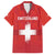 Custom Switzerland Football Family Matching Long Sleeve Bodycon Dress and Hawaiian Shirt Red Crosses Go Champions