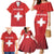 Custom Switzerland Football Family Matching Mermaid Dress and Hawaiian Shirt Red Crosses Go Champions