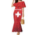 Custom Switzerland Football Family Matching Mermaid Dress and Hawaiian Shirt Red Crosses Go Champions