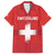 Custom Switzerland Football Family Matching Off The Shoulder Long Sleeve Dress and Hawaiian Shirt Red Crosses Go Champions