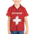 Custom Switzerland Football Family Matching Off The Shoulder Long Sleeve Dress and Hawaiian Shirt Red Crosses Go Champions