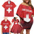 Custom Switzerland Football Family Matching Off Shoulder Short Dress and Hawaiian Shirt Red Crosses Go Champions