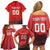 Custom Switzerland Football Family Matching Off Shoulder Short Dress and Hawaiian Shirt Red Crosses Go Champions