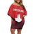 Custom Switzerland Football Family Matching Off Shoulder Short Dress and Hawaiian Shirt Red Crosses Go Champions