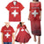 Custom Switzerland Football Family Matching Puletasi and Hawaiian Shirt Red Crosses Go Champions