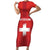 Custom Switzerland Football Family Matching Short Sleeve Bodycon Dress and Hawaiian Shirt Red Crosses Go Champions