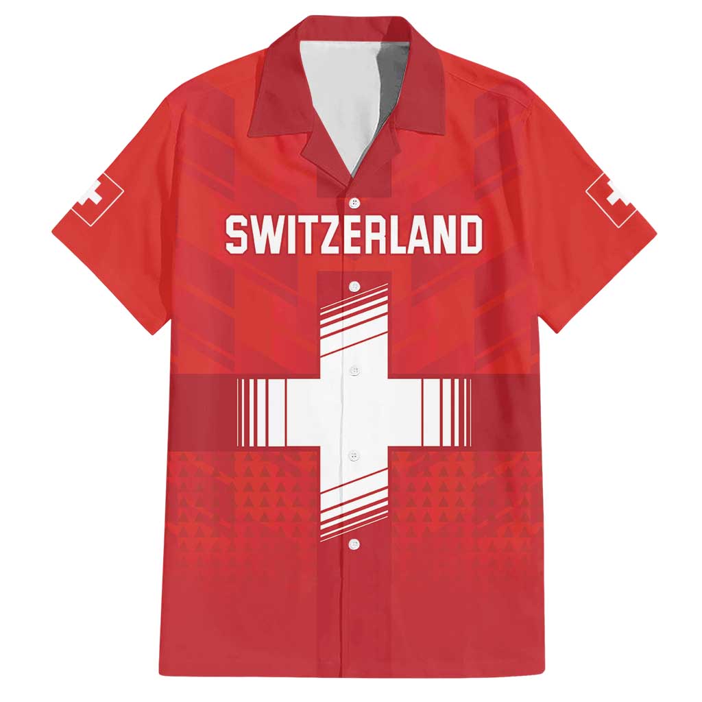 Custom Switzerland Football Hawaiian Shirt Red Crosses Go Champions