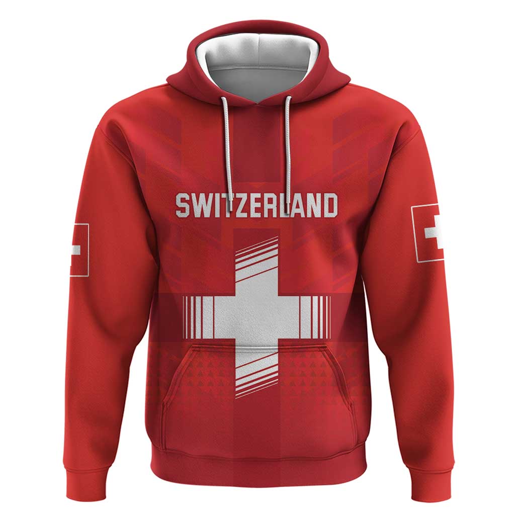 Custom Switzerland Football Hoodie Red Crosses Go Champions