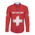 Custom Switzerland Football Long Sleeve Button Shirt Red Crosses Go Champions