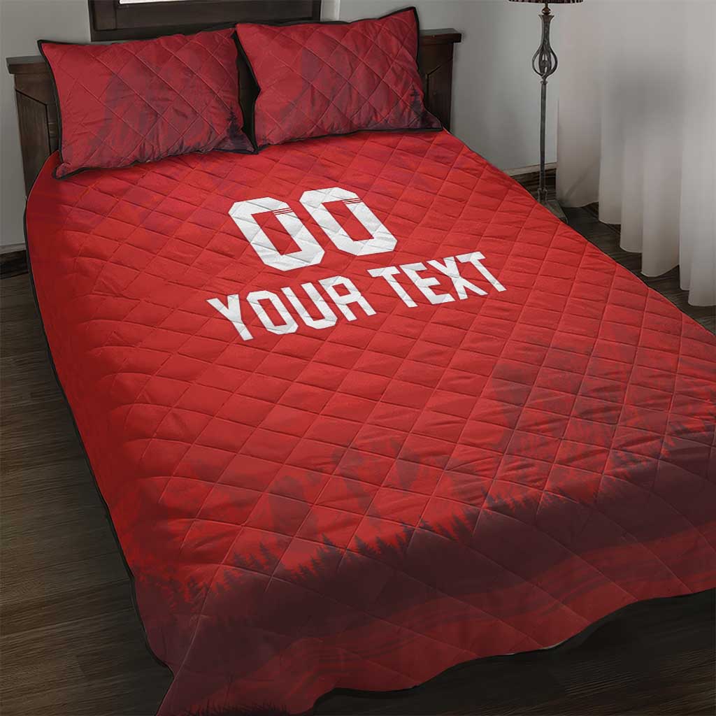 Custom Switzerland Football Quilt Bed Set Red Crosses Go Champions