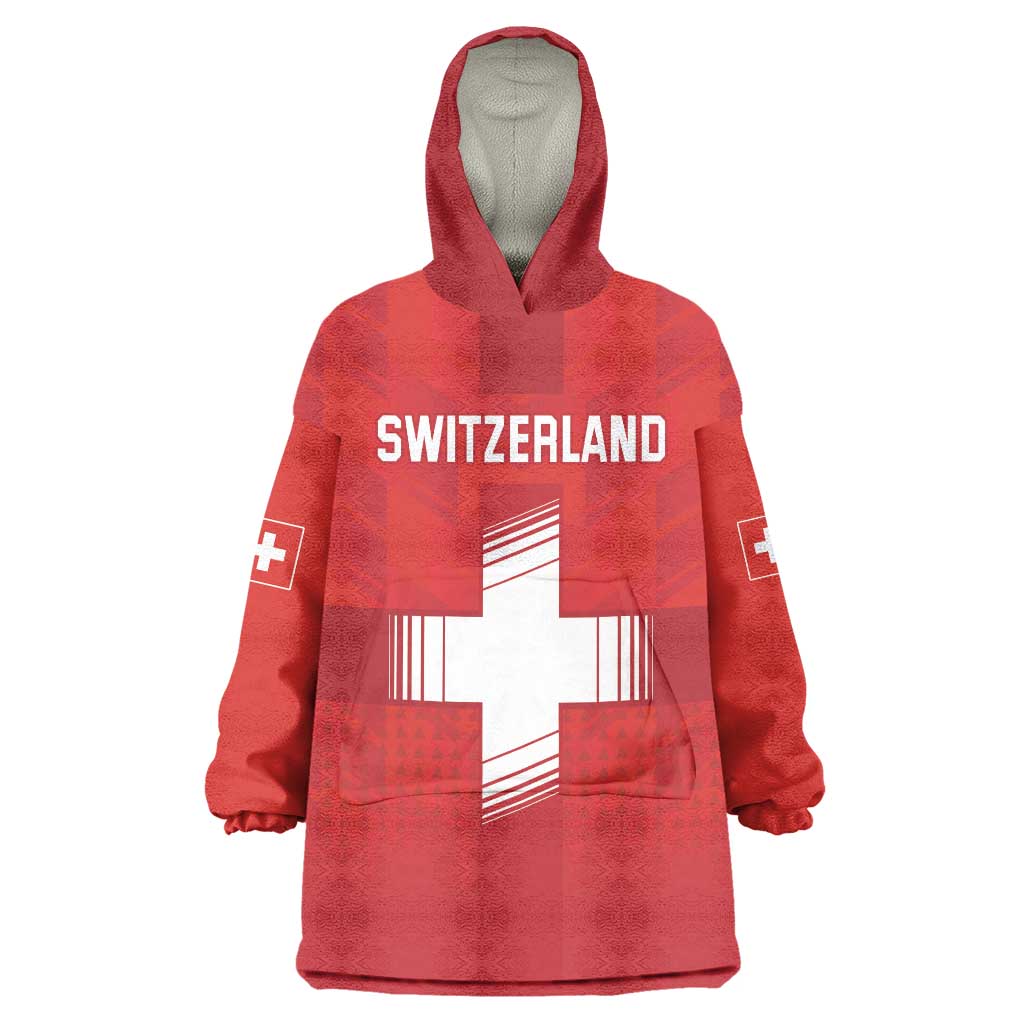 Custom Switzerland Football Wearable Blanket Hoodie Red Crosses Go Champions