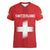 Custom Switzerland Football Women V-Neck T-Shirt Red Crosses Go Champions