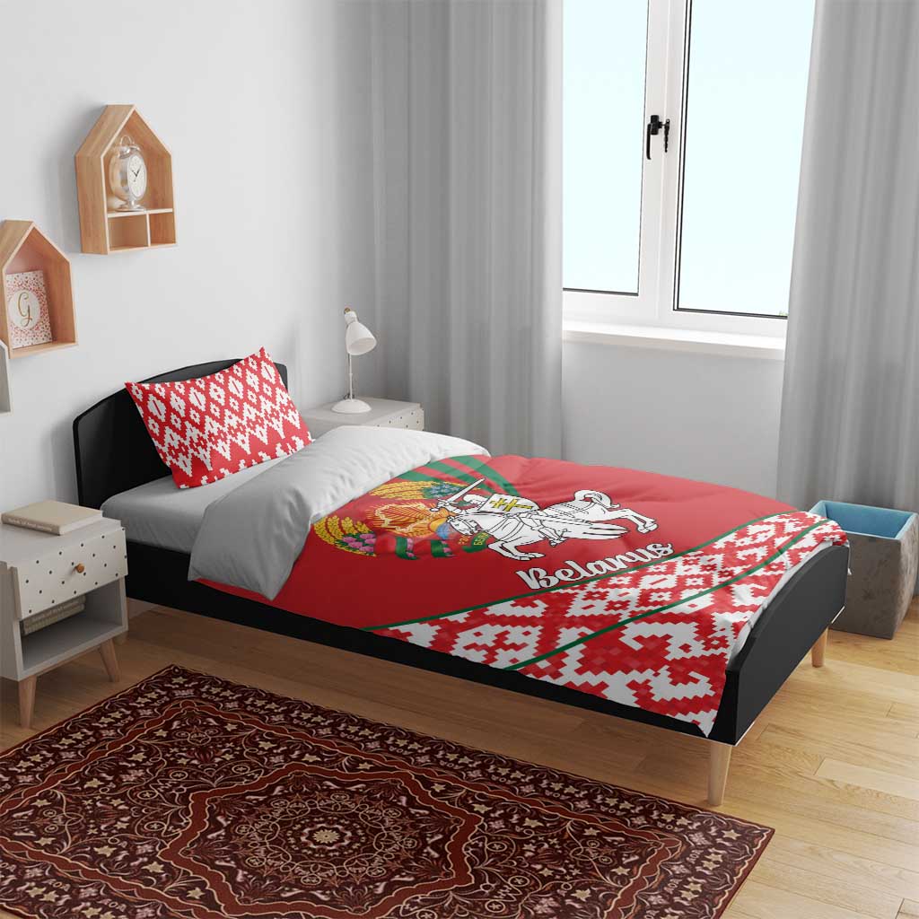 Belarus Pahonia Bedding Set Belarusian Patterns