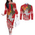 Belarus Pahonia Couples Matching Off The Shoulder Long Sleeve Dress and Long Sleeve Button Shirt Belarusian Patterns