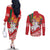 Belarus Pahonia Couples Matching Off The Shoulder Long Sleeve Dress and Long Sleeve Button Shirt Belarusian Patterns