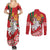 Belarus Pahonia Couples Matching Summer Maxi Dress and Long Sleeve Button Shirt Belarusian Patterns