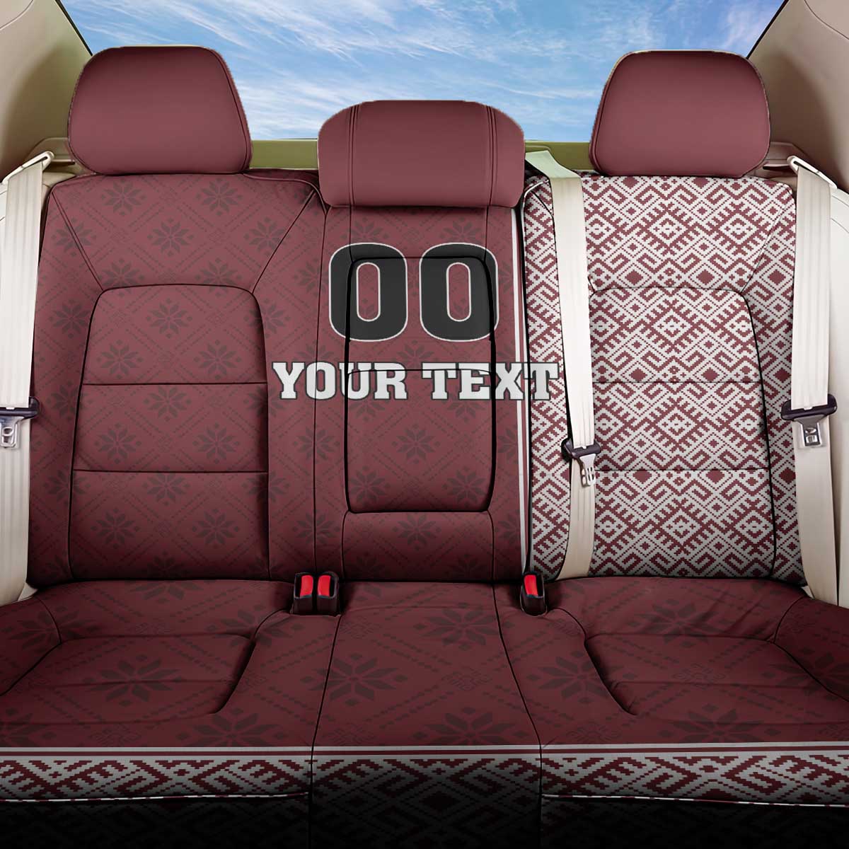 Custom Belarus Football Back Car Seat Cover The White Wings Red Version