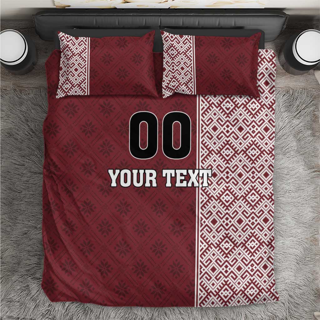 Custom Belarus Football Bedding Set The White Wings Red Version