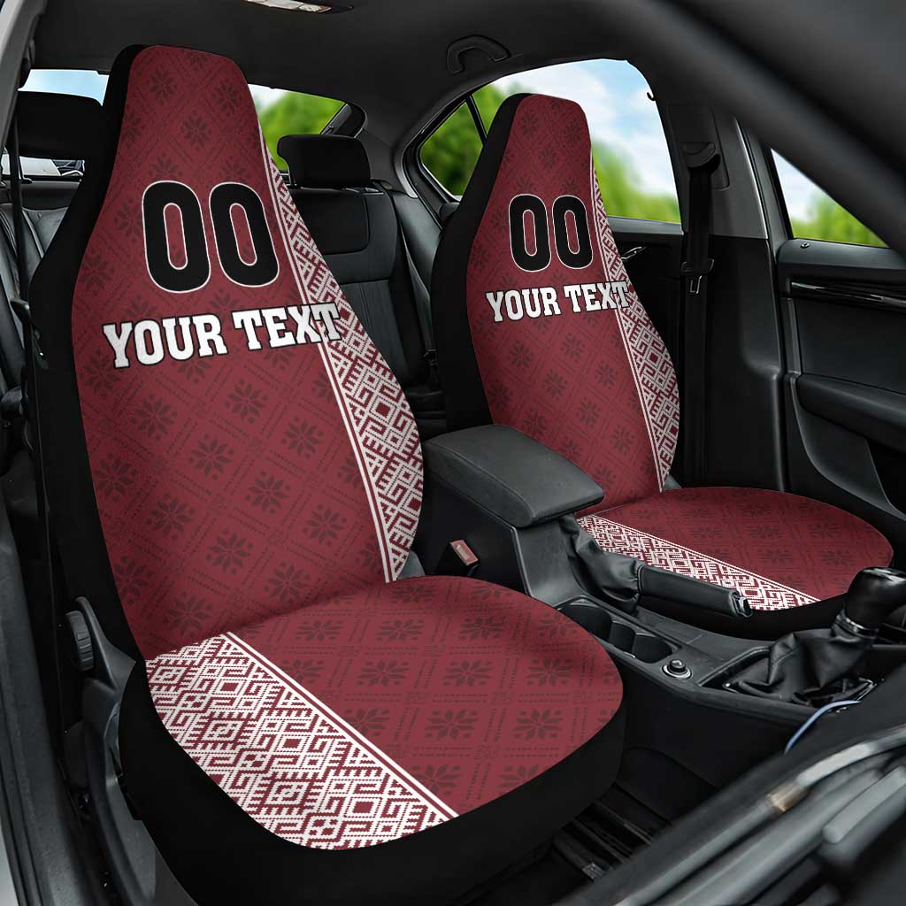 Custom Belarus Football Car Seat Cover The White Wings Red Version