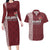 Custom Belarus Football Couples Matching Long Sleeve Bodycon Dress and Hawaiian Shirt The White Wings Red Version