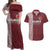 Custom Belarus Football Couples Matching Off Shoulder Maxi Dress and Hawaiian Shirt The White Wings Red Version