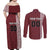 Custom Belarus Football Couples Matching Off Shoulder Maxi Dress and Long Sleeve Button Shirt The White Wings Red Version