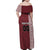 Custom Belarus Football Family Matching Off Shoulder Maxi Dress and Hawaiian Shirt The White Wings Red Version