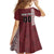 Custom Belarus Football Family Matching Off Shoulder Short Dress and Hawaiian Shirt The White Wings Red Version