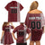 Custom Belarus Football Family Matching Off Shoulder Short Dress and Hawaiian Shirt The White Wings Red Version