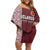 Custom Belarus Football Family Matching Off Shoulder Short Dress and Hawaiian Shirt The White Wings Red Version