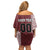 Custom Belarus Football Family Matching Off Shoulder Short Dress and Hawaiian Shirt The White Wings Red Version