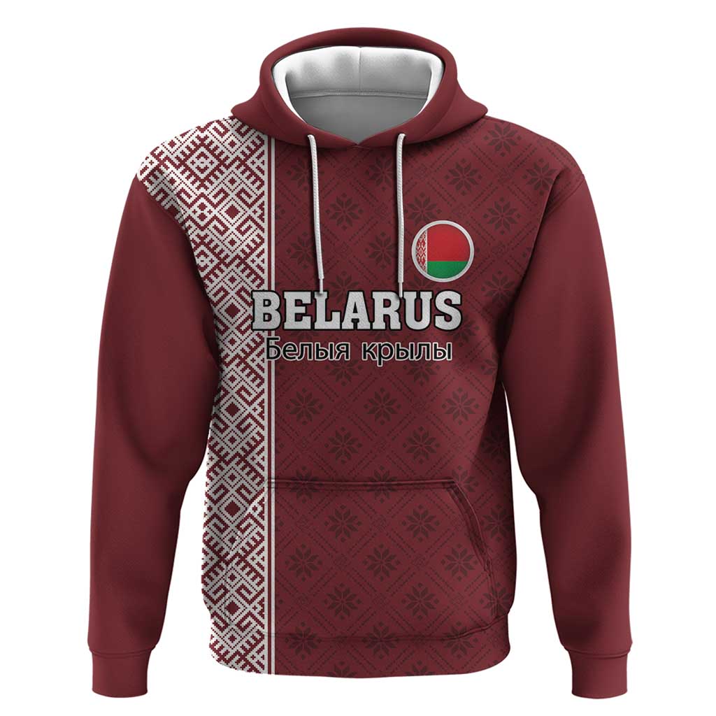 Custom Belarus Football Hoodie The White Wings Red Version