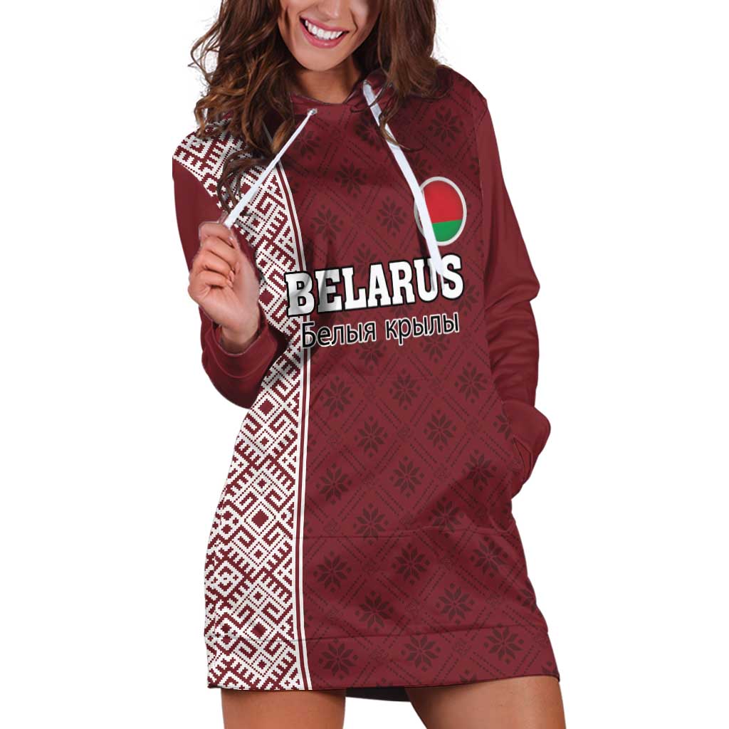 Custom Belarus Football Hoodie Dress The White Wings Red Version