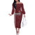 Custom Belarus Football Off The Shoulder Long Sleeve Dress The White Wings Red Version