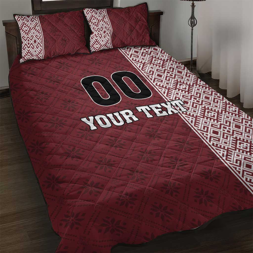 Custom Belarus Football Quilt Bed Set The White Wings Red Version