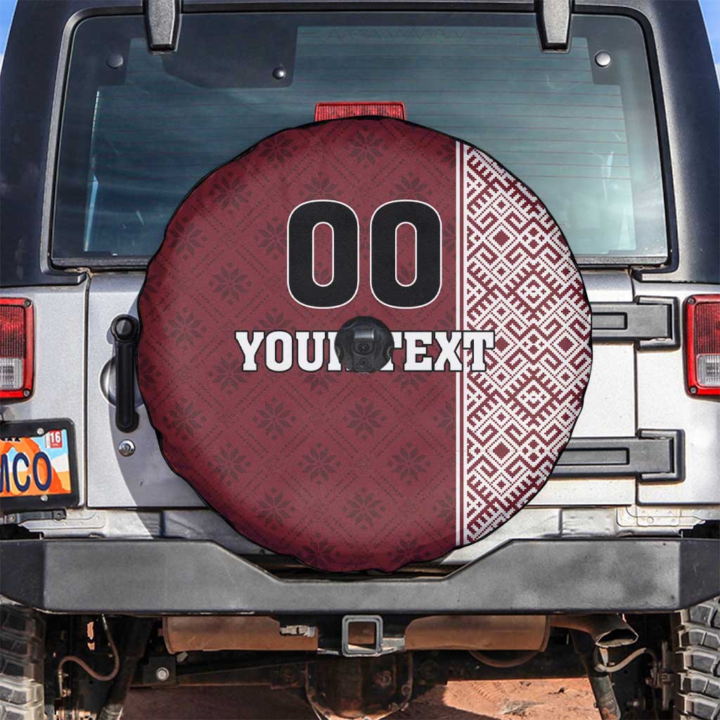 Custom Belarus Football Spare Tire Cover The White Wings Red Version