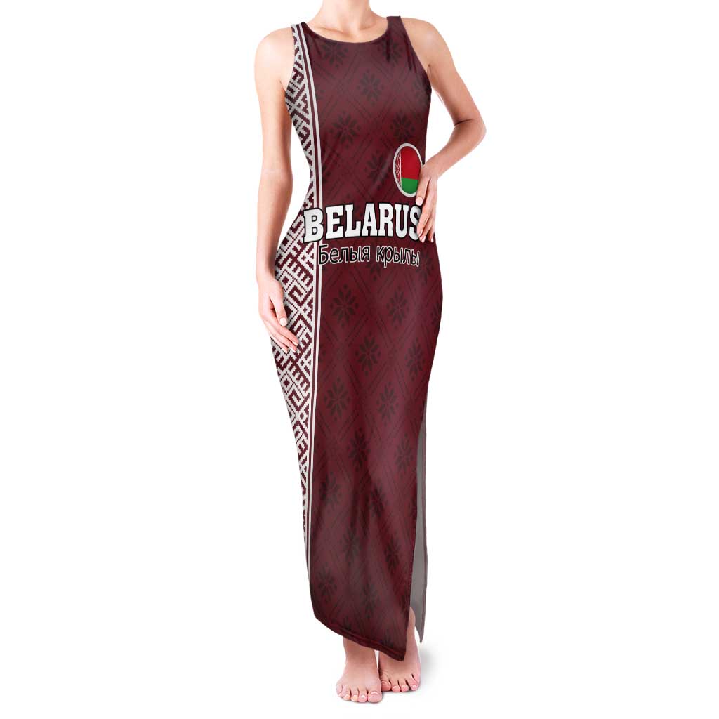 Custom Belarus Football Tank Maxi Dress The White Wings Red Version