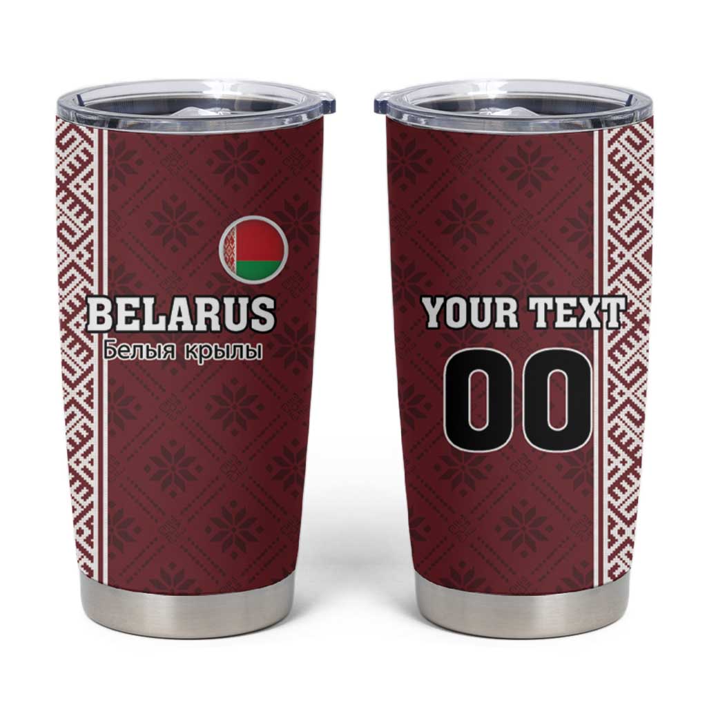 Custom Belarus Football Tumbler Cup The White Wings Red Version