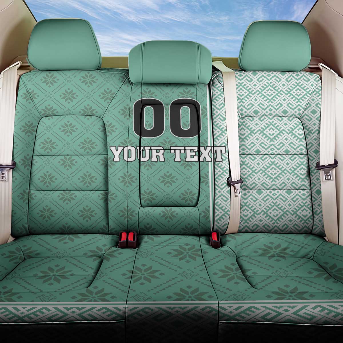 Custom Belarus Football Back Car Seat Cover The White Wings Green Version